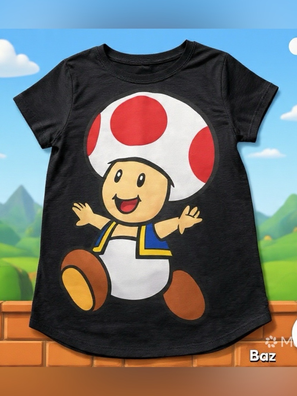 Sz L Kids Nintendo Toad Graphic T-Shirt Toadstool Super Mario Brothers